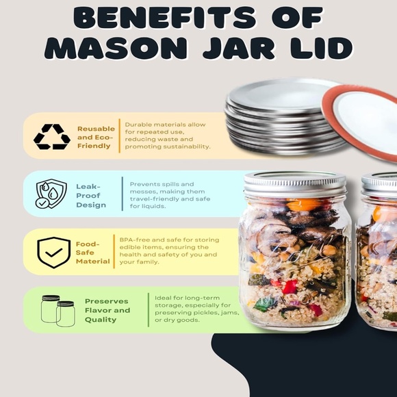 Mason Jar Canning Lids 3.25” (82.5mm) - 24 Count - Picture 4 of 4